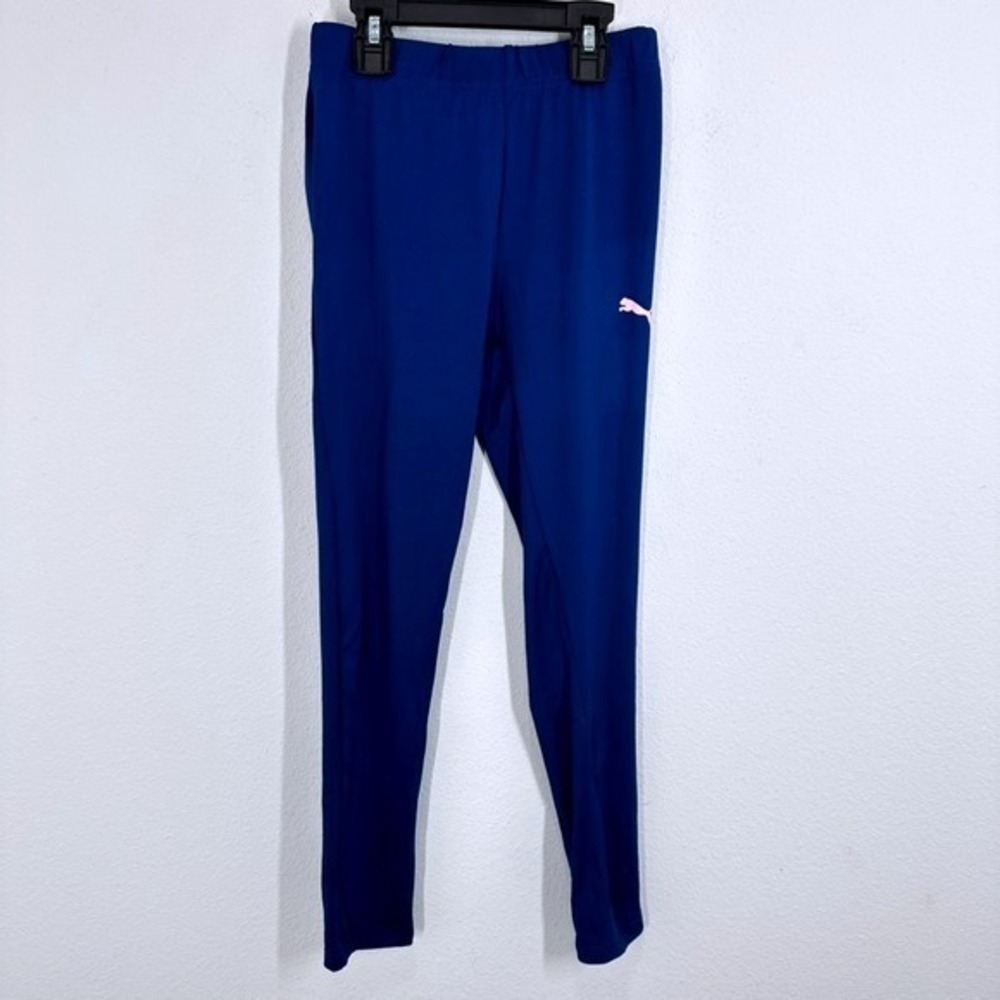 PUMA Kids Girls Blue Training Pants Athletic Leggings Size L (12-14) Soccer Gym
